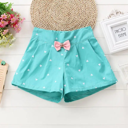 Summer Girls' Bowtie Casual Shorts