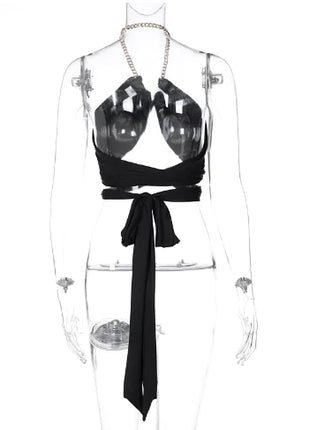 Women's Halter Backless Tank Top with Straps