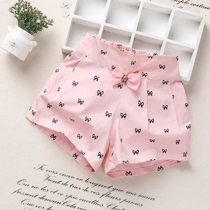 Summer Girls' Bowtie Casual Shorts