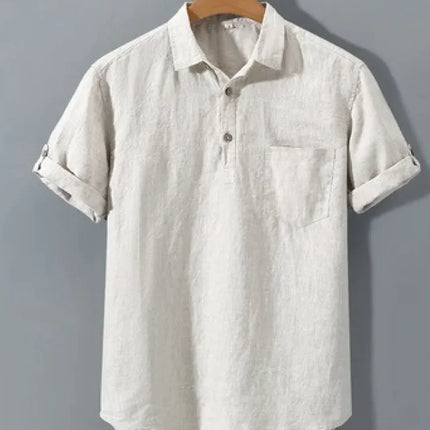 Pure Linen Casual Yarn-dyed Fabric Full Linen Shirt