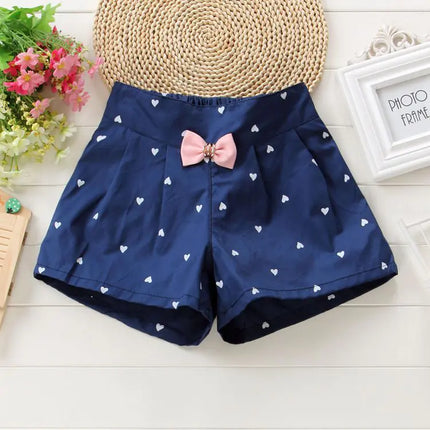 Summer Girls' Bowtie Casual Shorts