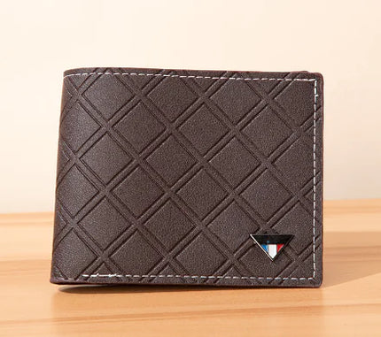 Retro PU Leather Slim Wallet for Short Men with Coin Pocket