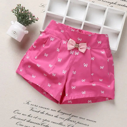 Summer Girls' Bowtie Casual Shorts