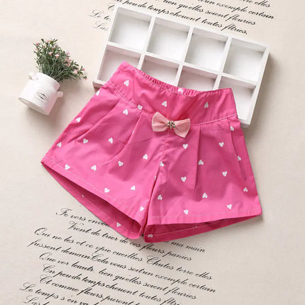 Summer Girls' Bowtie Casual Shorts