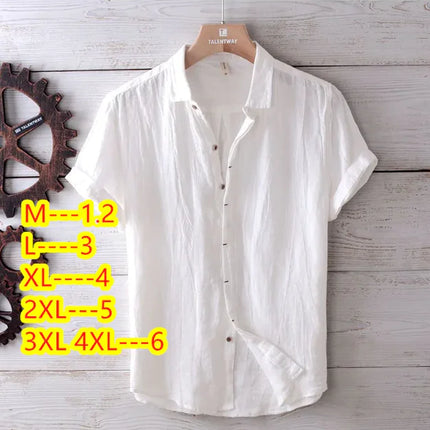 Men's Fashion Solid Color Retro Distressed Linen Shirt