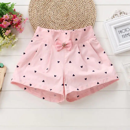 Summer Girls' Bowtie Casual Shorts