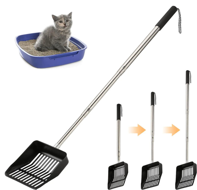 Oversized Stainless Steel Long-Handled Litter Scoop