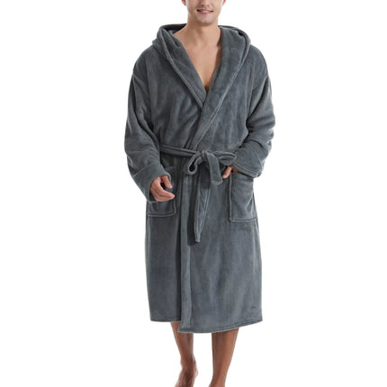 Men’s Flannel Hooded Robe