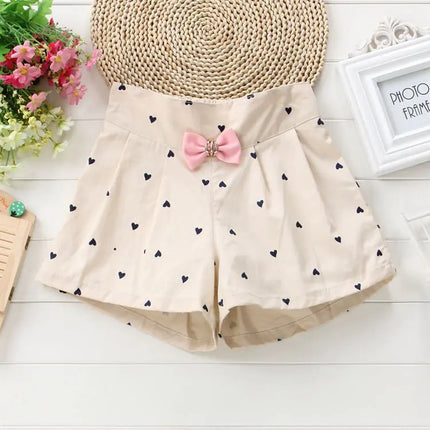 Summer Girls' Bowtie Casual Shorts
