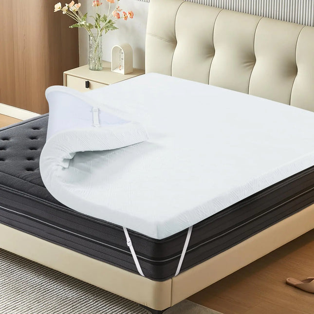 King Size Gel Memory Foam Mattress Topper with Bamboo Cover