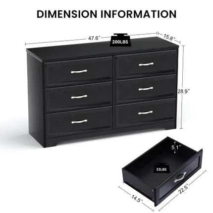 Modern 6-Drawer Dresser