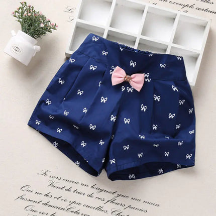 Summer Girls' Bowtie Casual Shorts