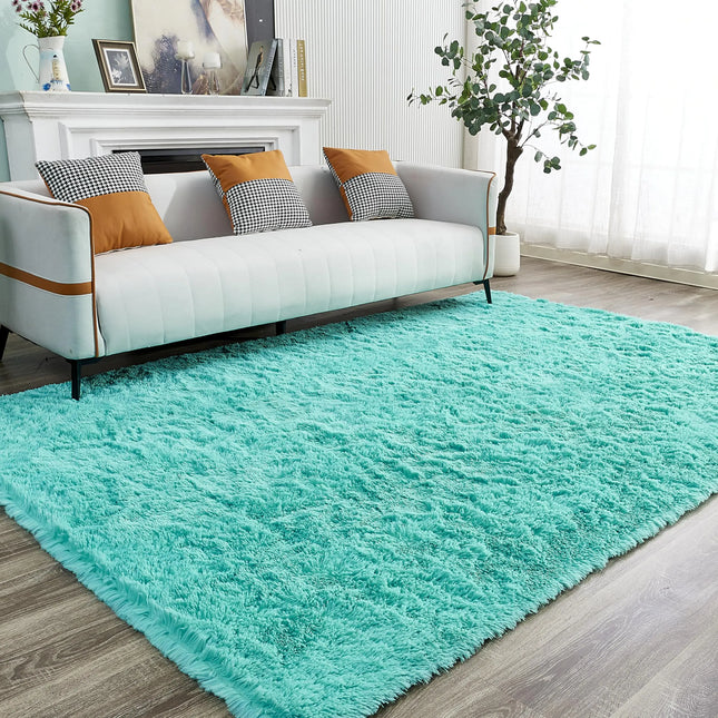 YQQRIGRO Rugs for Living Room Blue Rugs for Bedroom Large Fluffy Area Rugs 5x7 Clearance for Playroom Soft Modern Shag Rugs Cute Carpets Indoor Throw Rugs for Nursery Dorm and Girls
