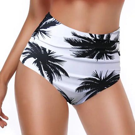 Women's High Waist Slim Pattern Swimming Trunks