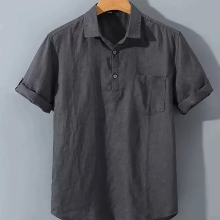 Pure Linen Casual Yarn-dyed Fabric Full Linen Shirt