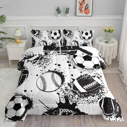 3-Piece Ball Sports Comforter Set