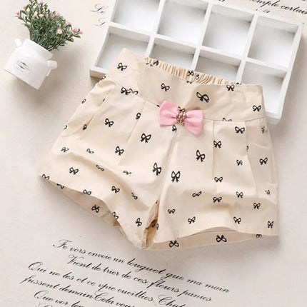 Summer Girls' Bowtie Casual Shorts