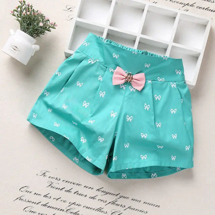 Summer Girls' Bowtie Casual Shorts